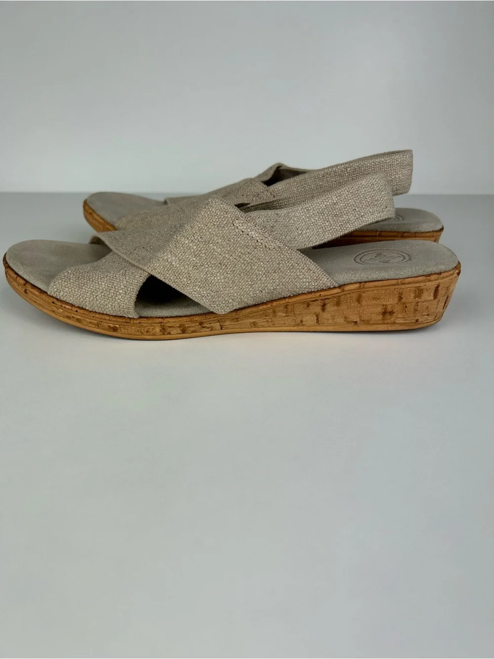 CHARLESTON SHOE COMPANY  Atlantic Linen Women’s Slingback Wedge Sandal